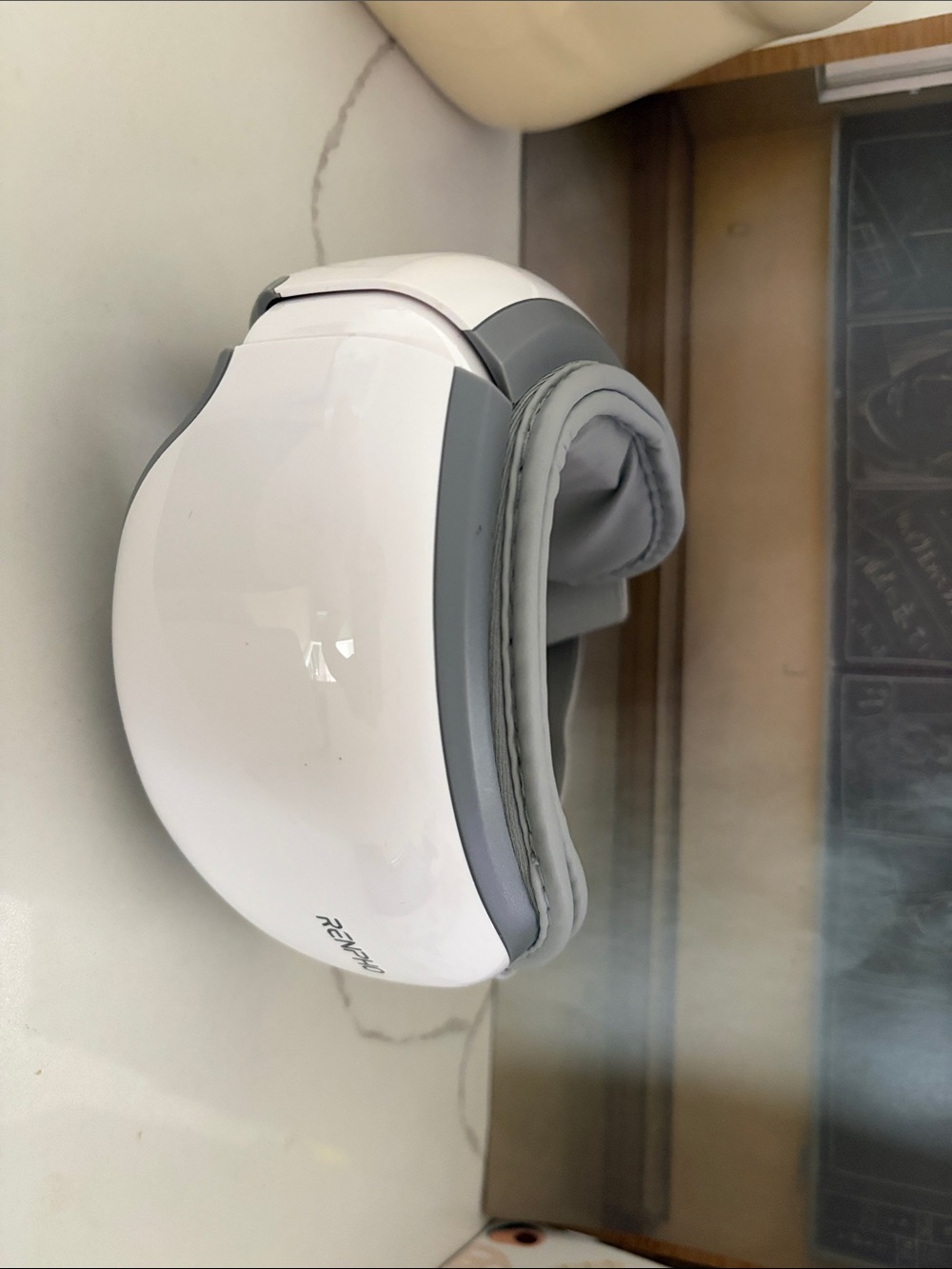 White and Gray Eye Massager - Portable Electronic Wearable